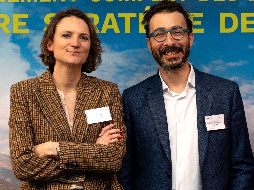 Lucie Raty et Benjamin Mousseau, directrice générale déléguée et directeur général d'Urbanomy, aux Climate Talks 2025