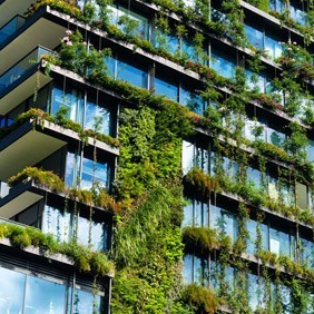 Building with green facade