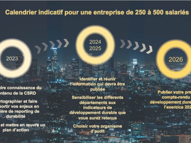 Calendrier indicatif CSRD entreprise 250 à 500 salariés