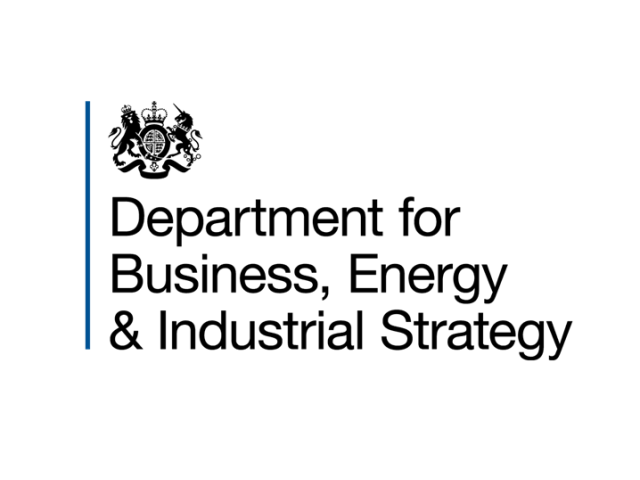 Logo du BEIS, le ministère britannique du commerce, de l'énergie et de la stratégie industrielle