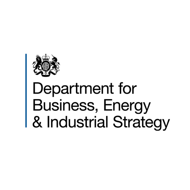 Logo du BEIS, le ministère britannique du commerce, de l'énergie et de la stratégie industrielle